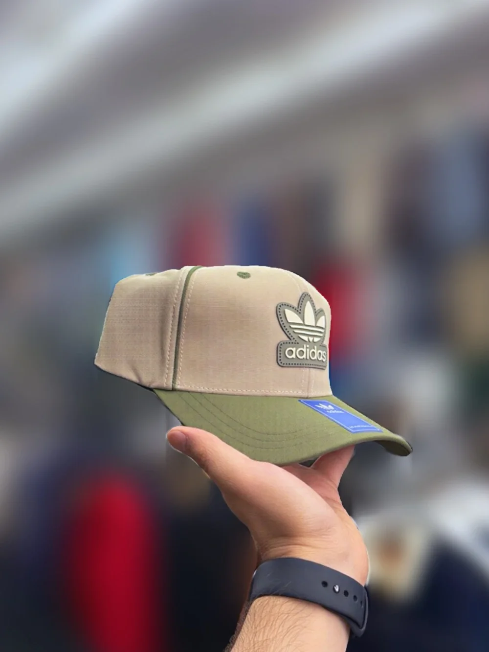 adidas Two-Tone Khaki & Olive Trefoil Patch Cap